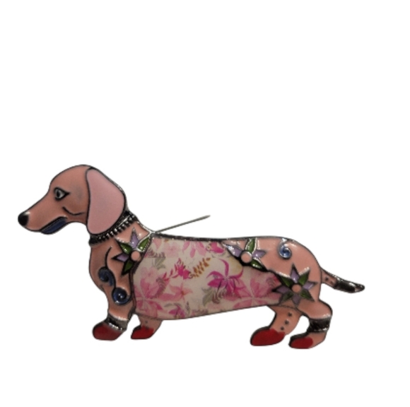 Whimsical Dachshund Brooch - Picture 2 of 7